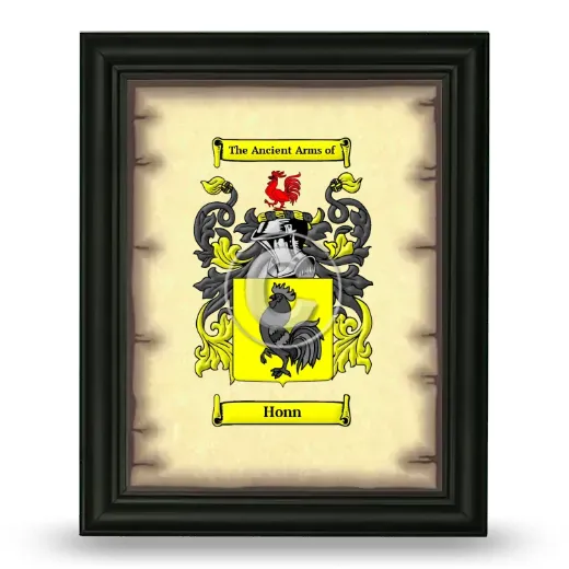 Honn Coat of Arms Framed - Black