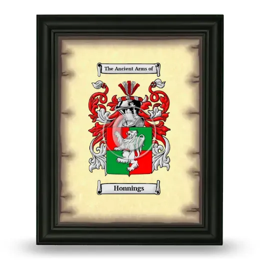 Honnings Coat of Arms Framed - Black