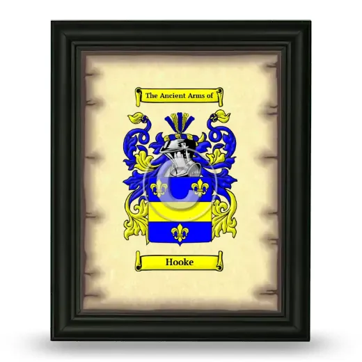 Hooke Coat of Arms Framed - Black