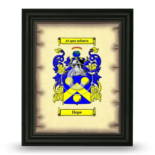 Hope Coat of Arms Framed - Black