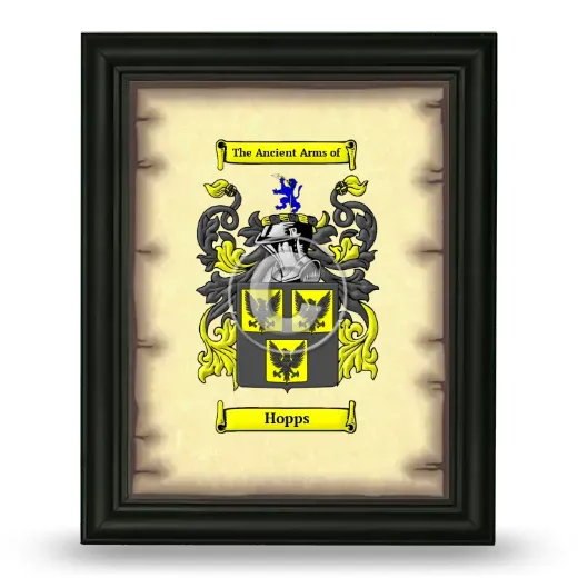 Hopps Coat of Arms Framed - Black