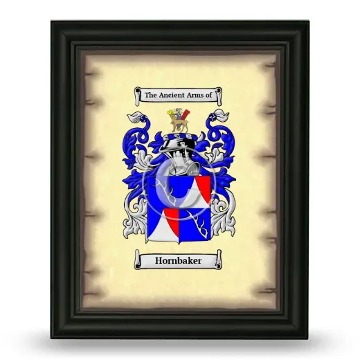 Hornbaker Coat of Arms Framed - Black