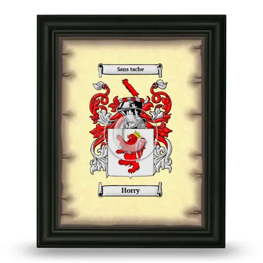 Horry Coat of Arms Framed - Black