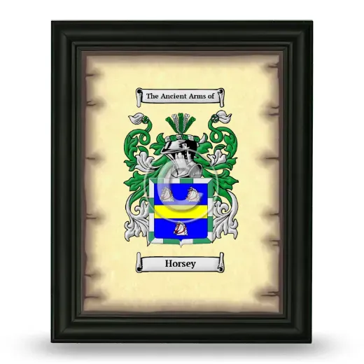 Horsey Coat of Arms Framed - Black
