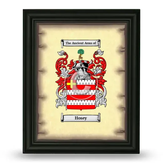 Hosey Coat of Arms Framed - Black