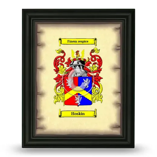 Hoskin Coat of Arms Framed - Black