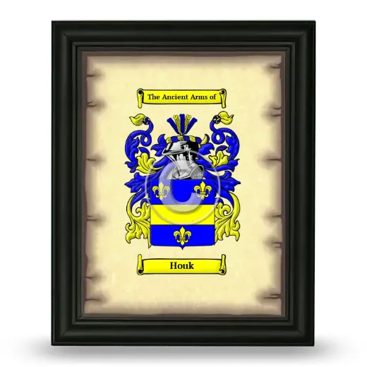 Houk Coat of Arms Framed - Black