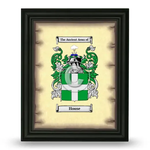 House Coat of Arms Framed - Black
