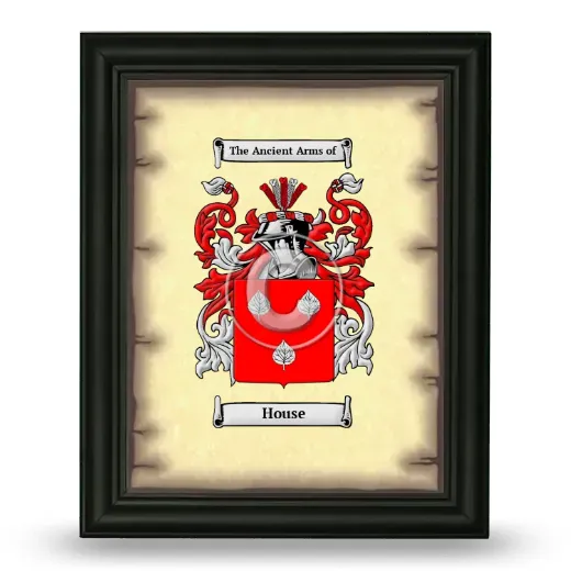 House Coat of Arms Framed - Black
