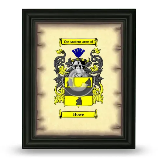 Howe Coat of Arms Framed - Black