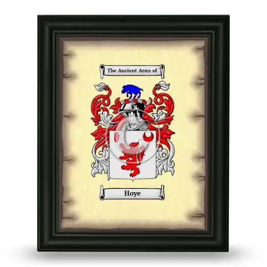 Hoye Coat of Arms Framed - Black