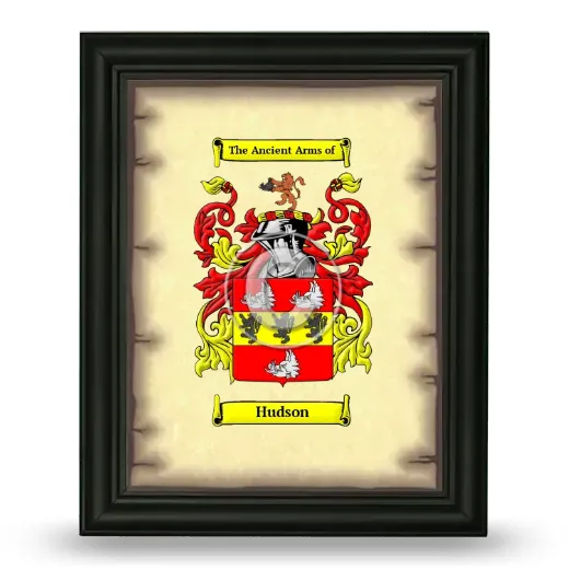 Hudson Coat of Arms Framed - Black