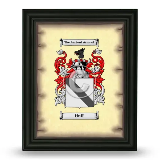 Huff Coat of Arms Framed - Black