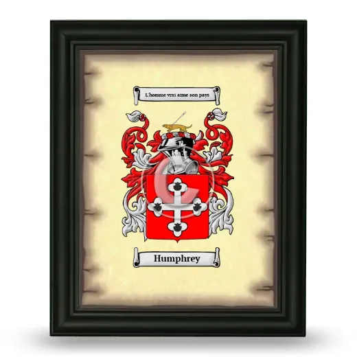 Humphrey Coat of Arms Framed - Black