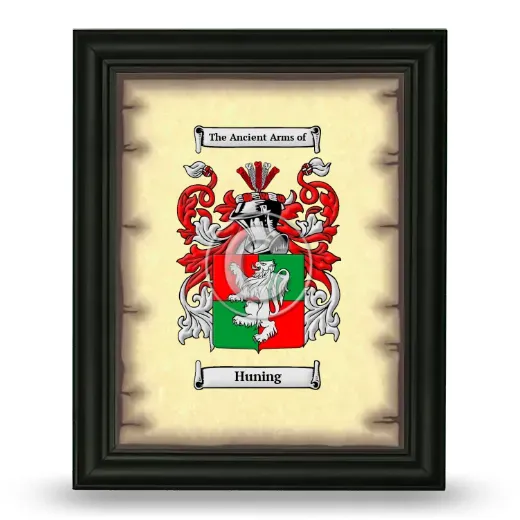 Huning Coat of Arms Framed - Black