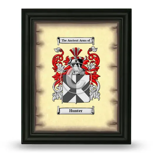Hunter Coat of Arms Framed - Black
