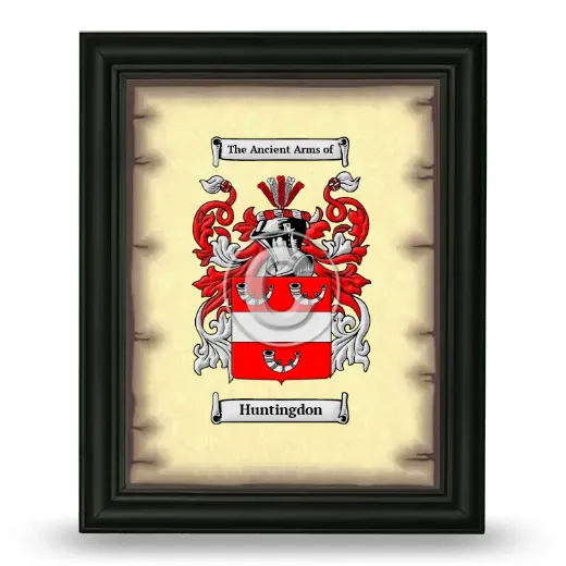 Huntingdon Coat of Arms Framed - Black