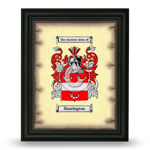 Huntington Coat of Arms Framed - Black