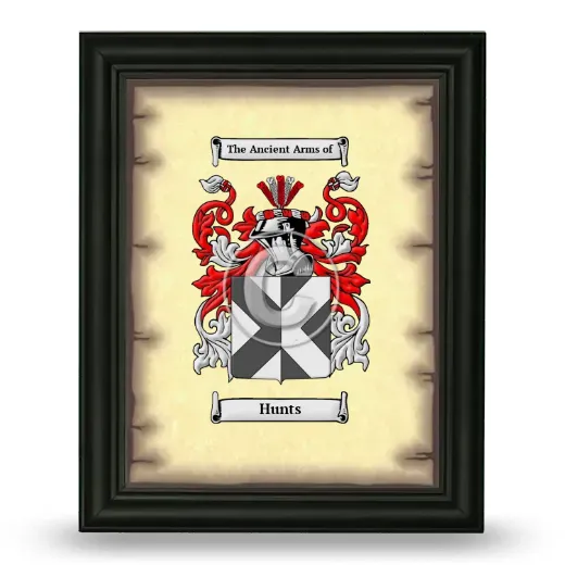 Hunts Coat of Arms Framed - Black