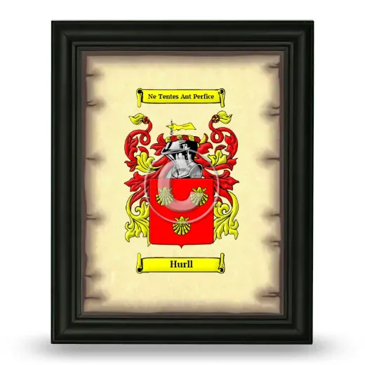 Hurll Coat of Arms Framed - Black