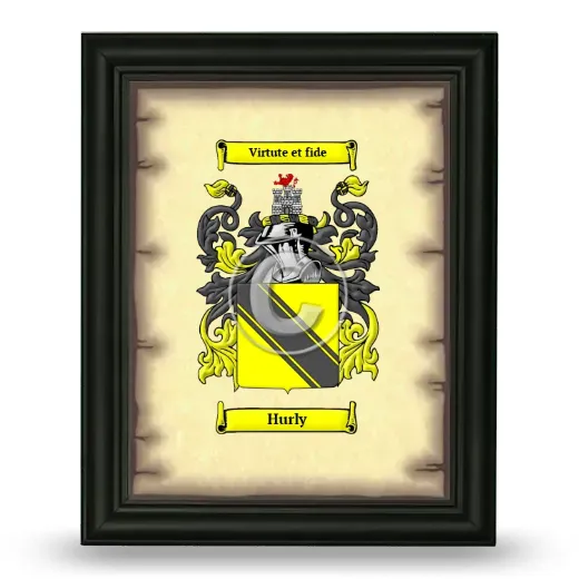 Hurly Coat of Arms Framed - Black