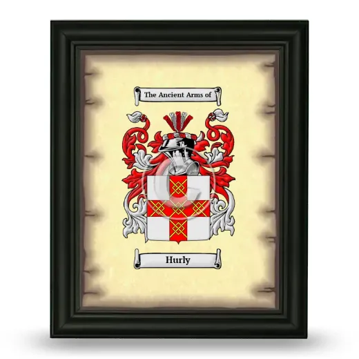Hurly Coat of Arms Framed - Black