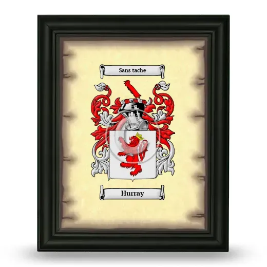 Hurray Coat of Arms Framed - Black