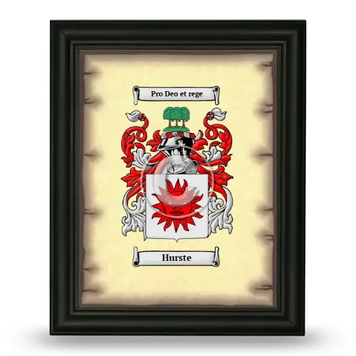 Hurste Coat of Arms Framed - Black