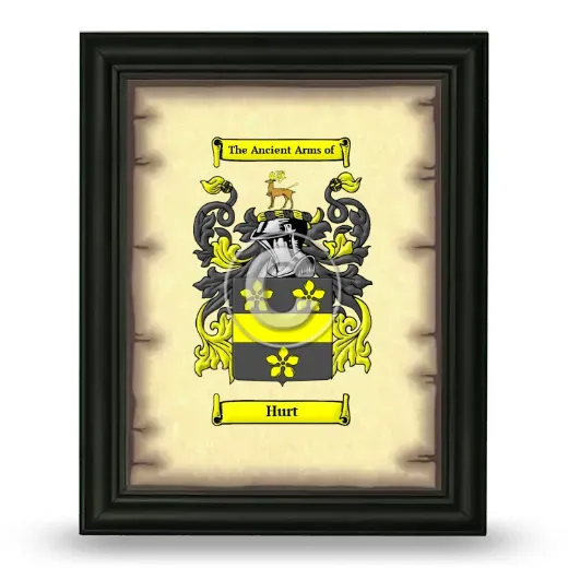 Hurt Coat of Arms Framed - Black