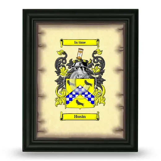 Husin Coat of Arms Framed - Black