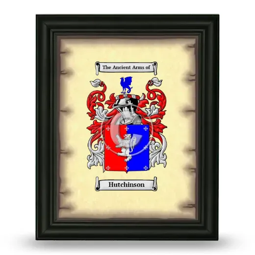 Hutchinson Coat of Arms Framed - Black