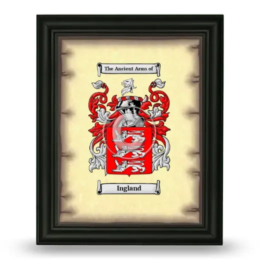 Ingland Coat of Arms Framed - Black