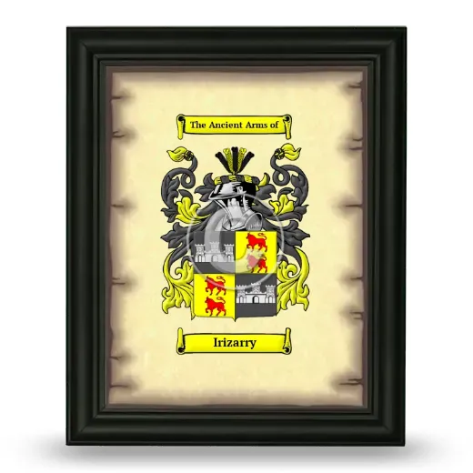 Irizarry Coat of Arms Framed - Black