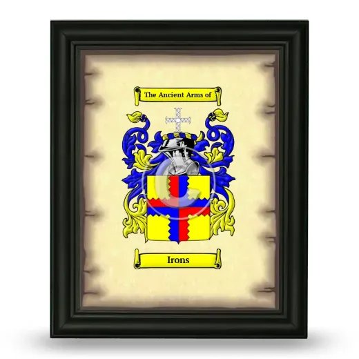 Irons Coat of Arms Framed - Black