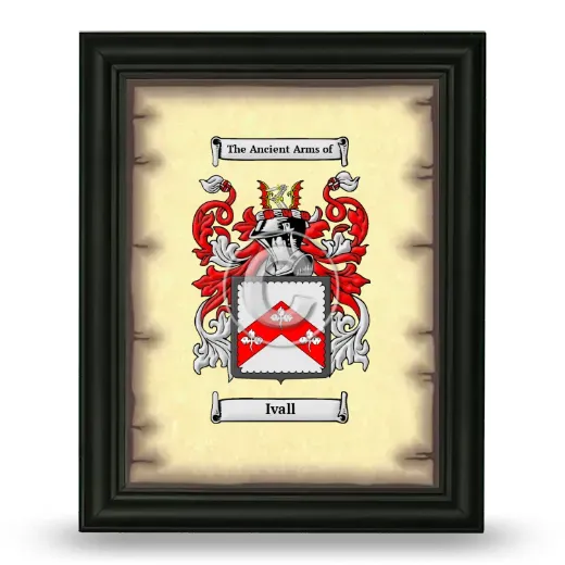 Ivall Coat of Arms Framed - Black