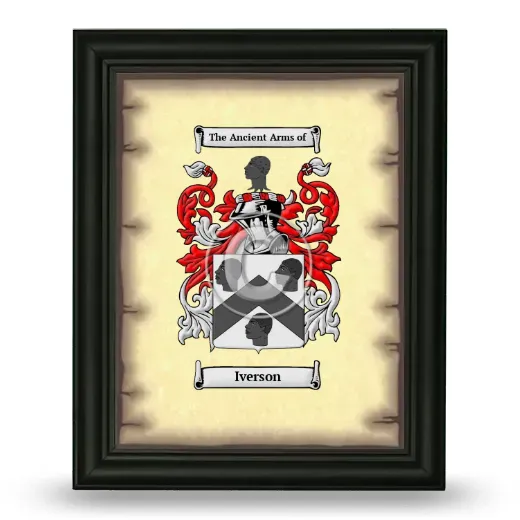 Iverson Coat of Arms Framed - Black