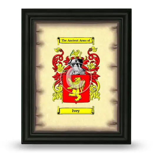 Ivey Coat of Arms Framed - Black
