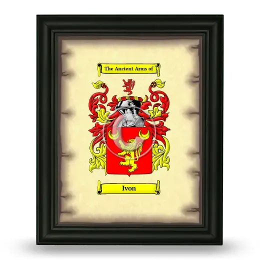 Ivon Coat of Arms Framed - Black