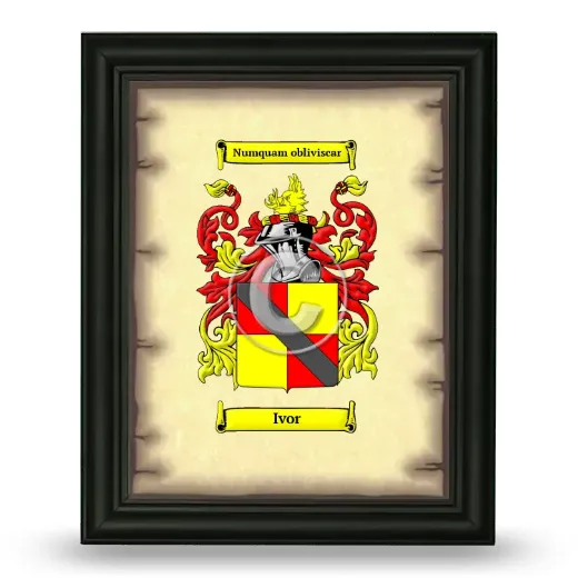 Ivor Coat of Arms Framed - Black