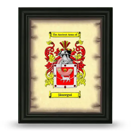 Jáuregui Coat of Arms Framed - Black