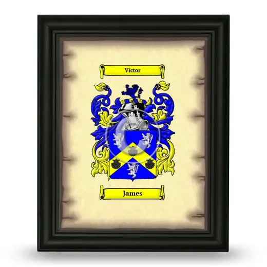 James Coat of Arms Framed - Black