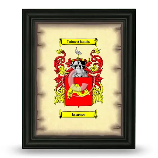 Jamese Coat of Arms Framed - Black