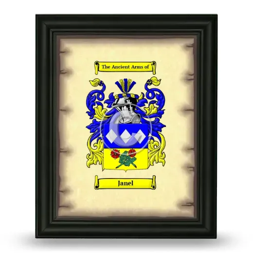 Janel Coat of Arms Framed - Black