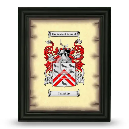 Janette Coat of Arms Framed - Black