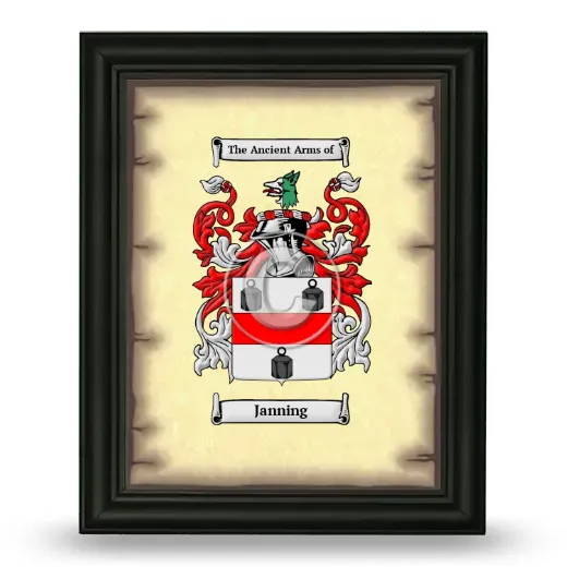 Janning Coat of Arms Framed - Black