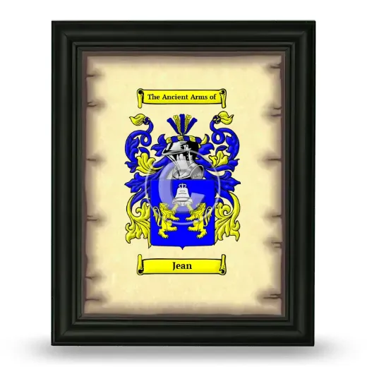 Jean Coat of Arms Framed - Black