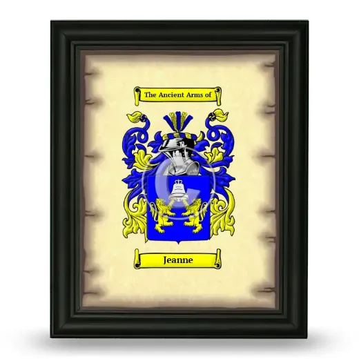 Jeanne Coat of Arms Framed - Black