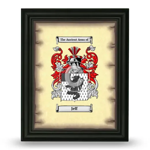 Jeff Coat of Arms Framed - Black