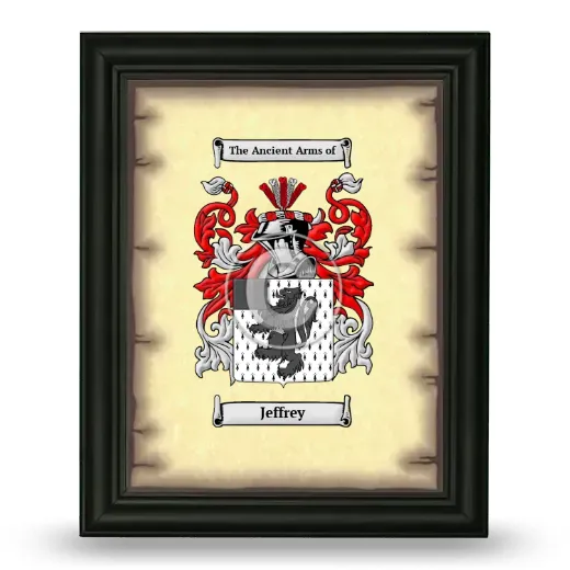 Jeffrey Coat of Arms Framed - Black