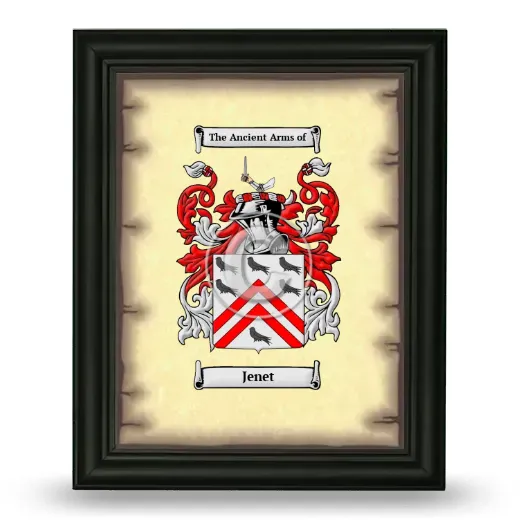 Jenet Coat of Arms Framed - Black